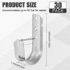 Blulu 30 Pcs 2" Cable Support J Hooks Heavy Duty Galvanized Steel Wire Management Cable J Hooks Hangers for Attaching to Vertical Surfaces Wall Mounting, Silver view 2