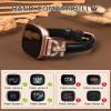 Minyee Leather Bands Compatible with Fitbit Versa 4/Versa 3/Sense 2/Sense Band for Women, Dressy Bling Slim Leather Strap with D-shaped Diamonds Metal Buckle for Versa 3 view 3