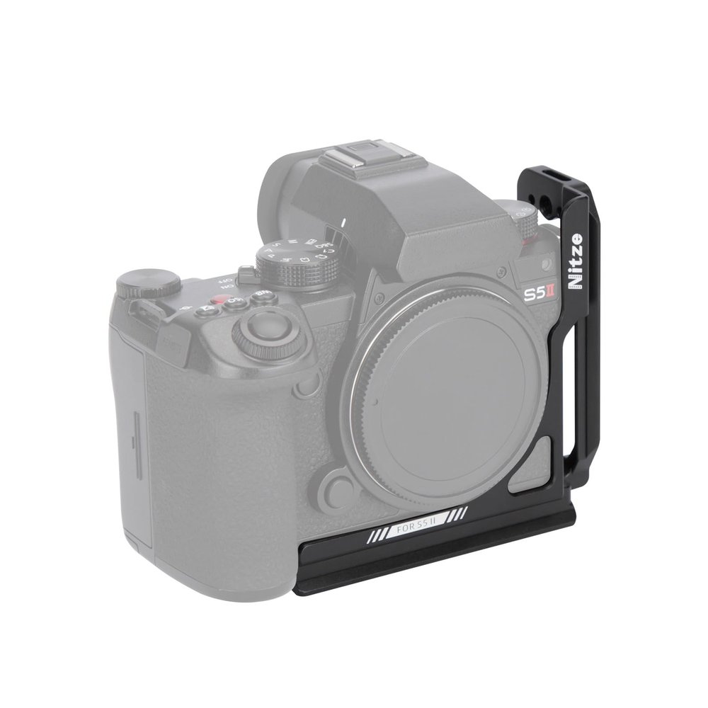 Nitze L Bracket for Panasonic S5 II / S5 IIX Camera, with Built-in Arca-Type Quick Release Plates, 1/4" Locaiting Hole and Threaded Holes, Compatible with DJI Stabilizers - T-P04A