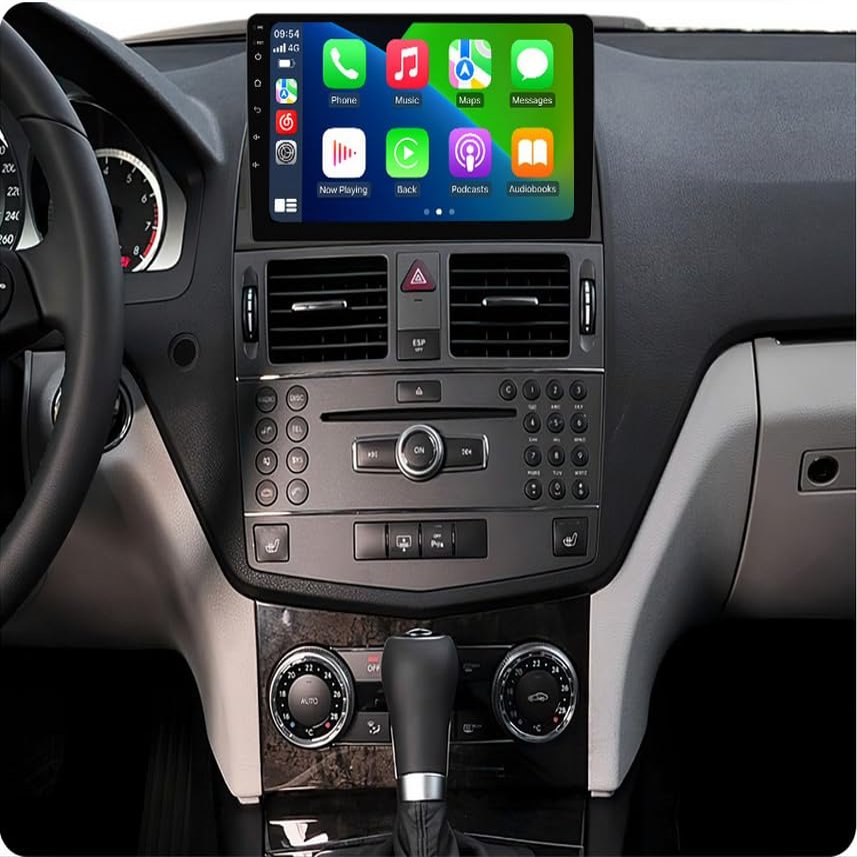 Car Radio Stereo for Mercedes Benz C-Class W204 S204 2008-2010, 8 Core Android 12 Head Unit Touch Screen Built in Apple Carplay Andriod Auto DSP IPS Bluetooth GPS Navigation (8-Core 8+256GB)