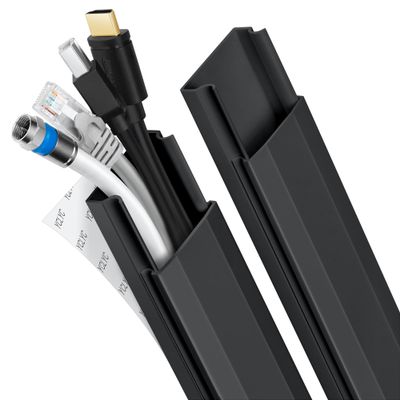 62.8in TV Cable Hider - Cord Hider Cable Management Wall, Cable Raceway Black Wire Hider, Paintable Cable Concealer for Wall Mounted TV, Wall Wire Covers for Cords, 4* L15.7in *W1.2in *H0.59in
