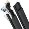 62.8in TV Cable Hider - Cord Hider Cable Management Wall, Cable Raceway Black Wire Hider, Paintable Cable Concealer for Wall Mounted TV, Wall Wire Covers for Cords, 4* L15.7in *W1.2in *H0.59in view 1