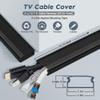 62.8in TV Cable Hider - Cord Hider Cable Management Wall, Cable Raceway Black Wire Hider, Paintable Cable Concealer for Wall Mounted TV, Wall Wire Covers for Cords, 4* L15.7in *W1.2in *H0.59in view 3
