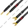 WORLDS BEST CABLES 20 Foot Ultimate - 10 AWG - Ultra-Pure OFC - Premium Audiophile HiFi Speaker Cable Pair with Eminence Gold Banana (x2) & Spade (x2) Plugs & Carbon Tweed Jacket view 4