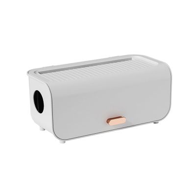 VALINK Cable Management Box,Cable and Cord Organizer Box, Desk Cord Organizer Box Cord Hider, Power Cable Storage Box with Dustproof Lid White