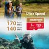 5-Years Data Recovery GIGASTONE 1TB Micro SD Card, 4K Camera Pro MAX, 4K Video Recording for GoPro, DJI, Drone, R/W up to 170/140 MB/s MicroSDXC Memory Card UHS-I U3 A2 V30, with Adapter view 2