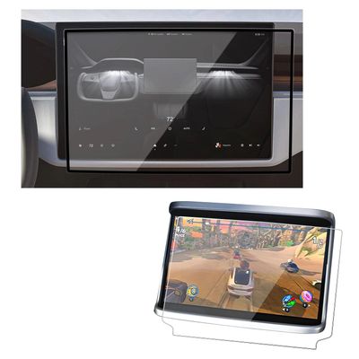 AZZIGO Navigation and Rear Tempered Glass Screen Protector for Tesla Model S (2026-2021), Model X (2026-2022) Touch Screen Accessories Matte Anti-Scratch Anti-Fingerprint