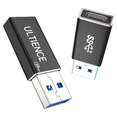 [10Gbps 2 Pack] USB C Female to USB A Male Adapter - USB 3.2 Converter High Speed 10Gbps Data Transfer & 60W Fast Charging, Compatible with Apple/iPhone/iPad