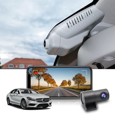Fitcamx Front 4K+Rear 1080P Dash Cam Adapts for Mercedes-Benz CLS 2012-2018 (HD2-6020) 400 550 4MATIC, OEM Style, Dual HD Video, Built-in WiFi & APP, Loop Recording, G-Sensor, Easy to Set, 128GB Card