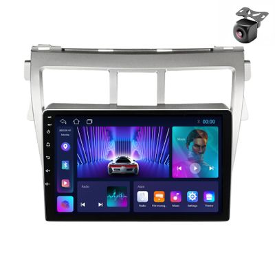 Android 12 System for Toyota Vios Yaris 2007 2008 2009 2010 2011 2012 Car Stereo Radio with FM 4G SWC Camera Built-in Car-Play Android Auto GPS Navigation Touch Screen Upgrade (M100S 4core 1+32G)