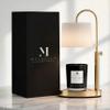 Dimmable Glass Candle Warmer Lamp with Timer - Adjustable Height Candle Lamp Warmer with Timer (8H/4H/2H) - Wax Melter - Ideal Gift, fits Various Size Scented Candles - 02 Bulb - (Gold Metal) view 1