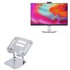 BoxWave Stand and Mount Compatible with Dell S2722DZ (27 in) - Executive VersaView Laptop Stand, Ergonomic Adjustable Viewing Angle Metallic Riser - Metallic Silver view 1