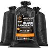 Xpose Safety Heavy Duty Sand Bags with Tie Strings Empty Woven Polypropylene Sandbags for Hurricane Flood Protection, 100 lb Capacity, 14" x 26", Black, Pack of 500 view 1