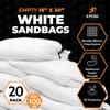 Xpose Safety Heavy Duty Sand Bags with Tie Strings Empty Woven Polypropylene Sandbags for Hurricane Flood Protection, 100 lb Capacity, 18" x 30", White, Pack of 20 view 3