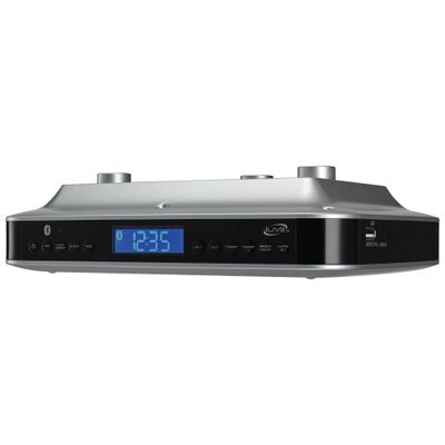 iLive Under Cabinet Music System with Built in Stereo Speakers and FM Radio/USB Port Supports MP3 Files, Aux Port, Bluetooth, Clock and Timer with LCD Display Enjoy Your Kitchen with Style