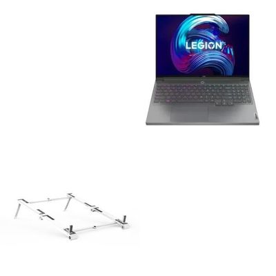 BoxWave Stand and Mount Compatible with Lenovo Legion 7 AMD (RX 6850M XT) - Pocket Aluminum Stand 3-in-1, Portable Multi Angle Viewing Riser - Metallic Silver