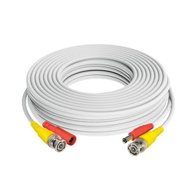Aprelco 50ft White BNC Video Power Wire Cord Compatible with LW84W LHD44 LHV414 Camera Cable Lead