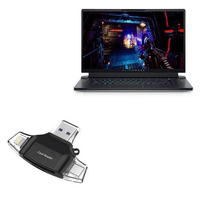BoxWave Smart Gadget Compatible with Dell Alienware x17 R2 - AllReader SD Card Reader, microSD Card Reader SD Compact USB - Jet Black