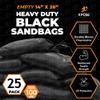 Xpose Safety Heavy Duty Sand Bags with Tie Strings Empty Woven Polypropylene Sandbags for Hurricane Flood Protection, 100 lb Capacity, 14" x 26", Black, Pack of 25 view 3