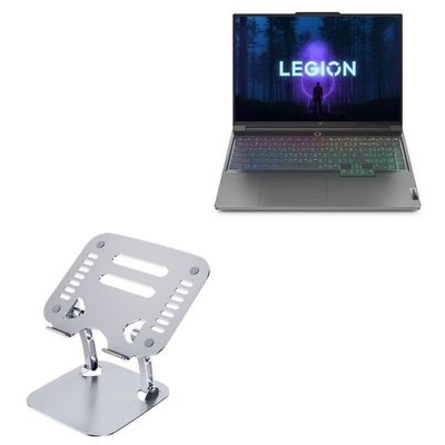 BoxWave Stand and Mount Compatible with Lenovo Slim 7i (RTX 4070) - Executive VersaView Laptop Stand, Ergonomic Adjustable Viewing Angle Metallic Riser - Metallic Silver