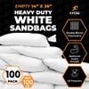 Xpose Safety Heavy Duty Sand Bags with Tie Strings Empty Woven Polypropylene Sandbags for Hurricane Flood Protection, 100 lb Capacity, 14" x 26", White, Pack of 100 view 3