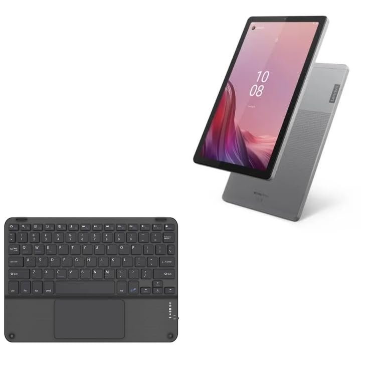 BoxWave Keyboard Compatible with Lenovo Tab M9 - SlimKeys Bluetooth Keyboard with Trackpad, Portable Slim TouchPad - Jet Black