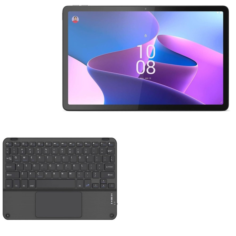 BoxWave Keyboard Compatible with Lenovo Tab P11 Gen 2 - SlimKeys Bluetooth Keyboard with Trackpad, Portable Slim TouchPad - Jet Black