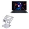BoxWave Stand and Mount Compatible with Dell Alienware x17 R2 - Executive VersaView Laptop Stand, Ergonomic Adjustable Viewing Angle Metallic Riser - Metallic Silver view 1