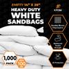 Xpose Safety Heavy Duty Sand Bags with Tie Strings  Empty Woven Polypropylene Sandbags for Hurricane Flood Protection, 100 lb Capacity, 14" x 26", White, Pack of 1000 view 2