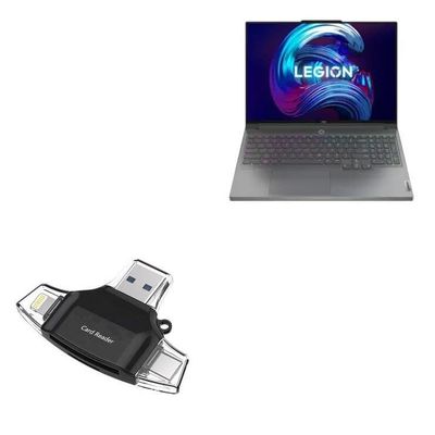 BoxWave Smart Gadget Compatible with Lenovo Legion 7 AMD (RX 6700M) - AllReader SD Card Reader, microSD Card Reader SD Compact USB - Jet Black