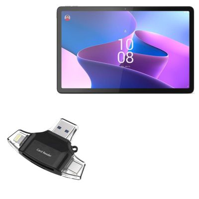 BoxWave Smart Gadget Compatible with Lenovo Tab P11 Pro Gen 2 - AllReader SD Card Reader, microSD Card Reader SD Compact USB - Jet Black