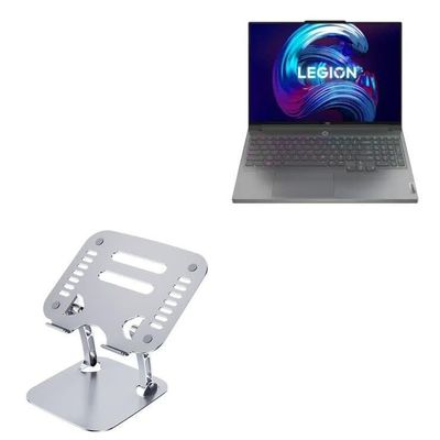 BoxWave Stand and Mount Compatible with Lenovo Legion 7 AMD (RX 6700M) - Executive VersaView Laptop Stand, Ergonomic Adjustable Viewing Angle Metallic Riser - Metallic Silver