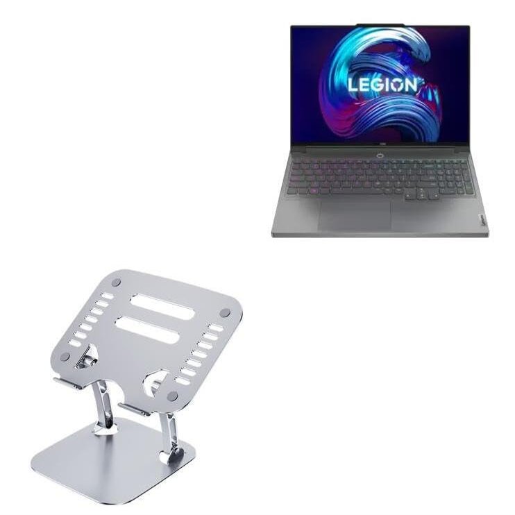 BoxWave Stand and Mount Compatible with Lenovo Legion 7 AMD (RX 6700M) - Executive VersaView Laptop Stand, Ergonomic Adjustable Viewing Angle Metallic Riser - Metallic Silver