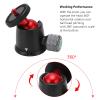 Tyenaza Mini Ball Head, Tripod Ball Head Camera Mount Aluminium Alloy with 1/4in Screw for Monopod Sliding Rail view 3