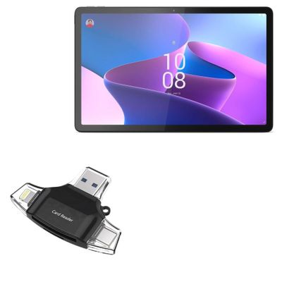BoxWave Smart Gadget Compatible with Lenovo Tab P11 Gen 2 - AllReader SD Card Reader, microSD Card Reader SD Compact USB - Jet Black