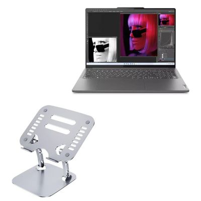 BoxWave Stand and Mount Compatible with Lenovo Slim Pro 9i (16 in - 83C0) - Executive VersaView Laptop Stand, Ergonomic Adjustable Viewing Angle Metallic Riser - Metallic Silver
