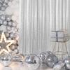 28FT-4PCS Silver Sequin Backdrop Curtains Panels, Photography Backdrop Glitter Curtains Fabric Background for Christmas Wedding Party Decor view 3