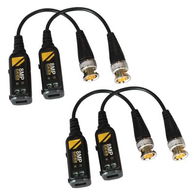Bealuffe Video Balun 2 Pairs for CVI/TVI/AHD/CVBS 720P 1080P 4MP 5MP 8MP, Video Balun BNC connector to UTP CAT5/5E/6 RJ45 for CCTV Surveillance Camera Systems