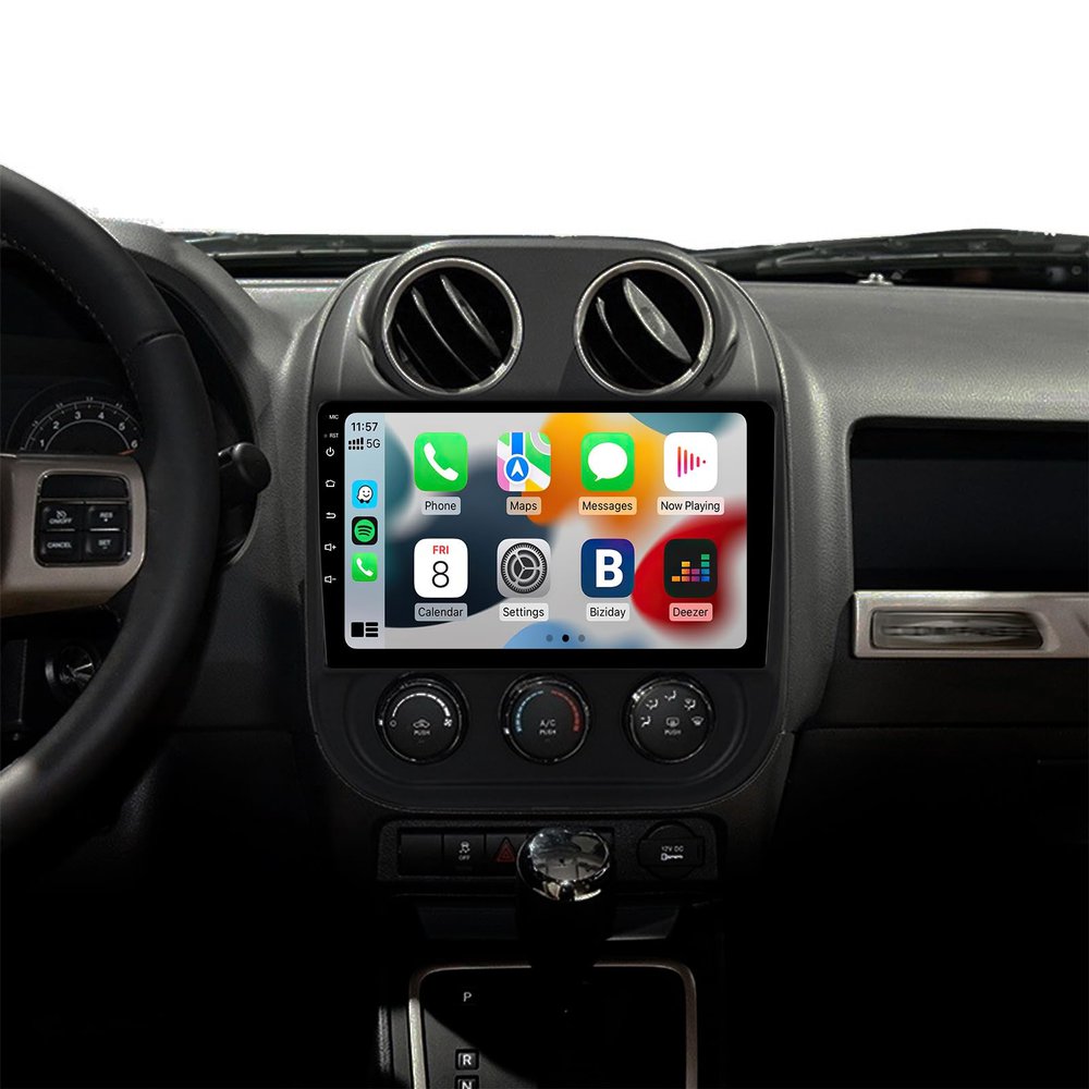 Android 12.0 8-core IPS Screen Voice Control Car Stereo Radio Built in Apple Carplay Android Auto for Jeep Patriot Compass 2010-2016 GPS Navigation Head Unit 4+32GB