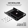Corsair Dual SSD Mounting Bracket (3.5 Internal Drive Bay to 2.5", Easy Installation) Black (Pack of 2) view 4