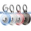 JETech 4 Pack Waterproof Case for AirTag 2nd/1st Generation (2026/2021) with Keychain, Full Body Anti-Scratch Air Tag Keyring Holder Cover for Kids (Black/Clear/Pink/Blue) view 1