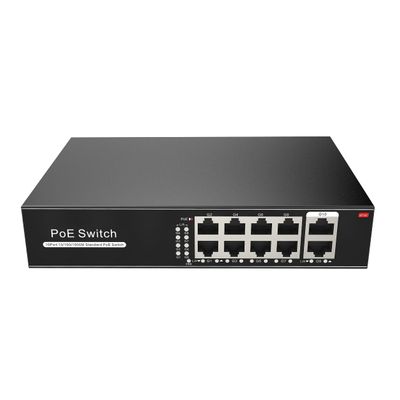 8 Port Gigabit PoE Switch with 2 Uplink, 802.3af/at PoE+ 1000Mbps, 120W Built-in Power, 4K Lighting Protection, Metal Plug & Play, Unmanaged POE Switch