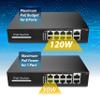 8 Port Gigabit PoE Switch with 2 Uplink, 802.3af/at PoE+ 1000Mbps, 120W Built-in Power, 4K Lighting Protection, Metal Plug & Play, Unmanaged POE Switch view 2