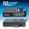 8 Port Gigabit PoE Switch with 2 Uplink, 802.3af/at PoE+ 1000Mbps, 120W Built-in Power, 4K Lighting Protection, Metal Plug & Play, Unmanaged POE Switch view 3