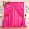 10ft x 10ft Wrinkle Free Hot Pink Backdrop Curtains for Parties, Polyester Photo Backdrop Drapes 2 Panels 5x10ft for Weddings Birthday Photography Party Background Baby Shower Decor view 1