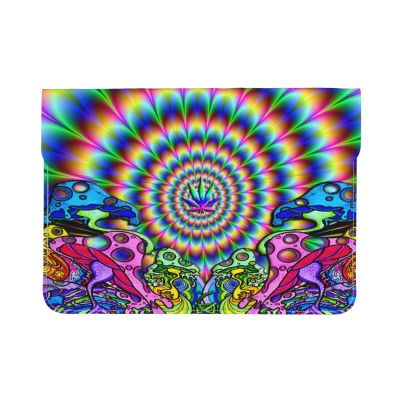 Abstract Mushroom Colorful Mandala Laptop Sleeve,Cute Laptop Sleeves 13 Inch,Puffy Laptop Protective Case for Apple Mac Pro/13'' MacBook Air 2022-2018,Waterproof
