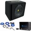 KICKER 50VCWC122 CompC 12" Subwoofer in Vented Sub Box Bundle with Rockville Amplifier+Amp Kit VCWC122 (3 Items) view 1