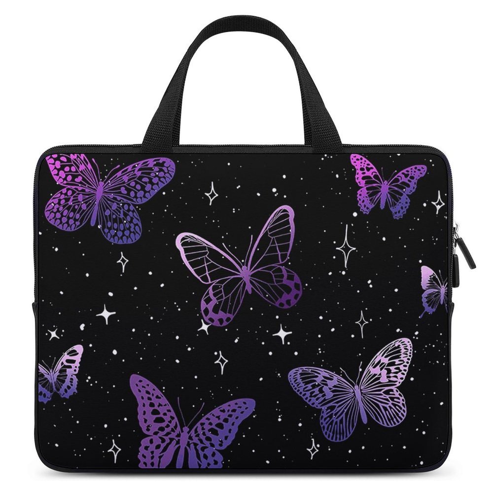 Laptop Bag Fantasy Purple Butterflies Laptop Case Computer Notebook Briefcase Messenger Bag with Adjustable Shoulder Strap 15.6 Inch