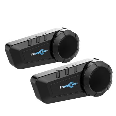 FreedConn KY PRO Motorcycle Bluetooth Headset, Helmet Intercom Communication Systems with CVC Noise Cancellation, IP65 Waterproof, 6 Riders 0.75mi/1200m intercom, 2 Pack