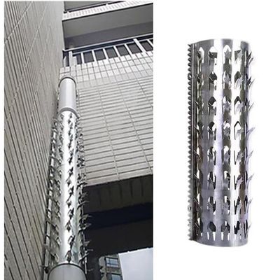 Anti-climbing Thorns, Duct Channel Security Fence Defensive Spikes Drain Pipe Thorns Climbing Protection Net Stainless Steel Thorns Spikes Cover with Screws ( Color : Silver-8pc , Size : 60MM )